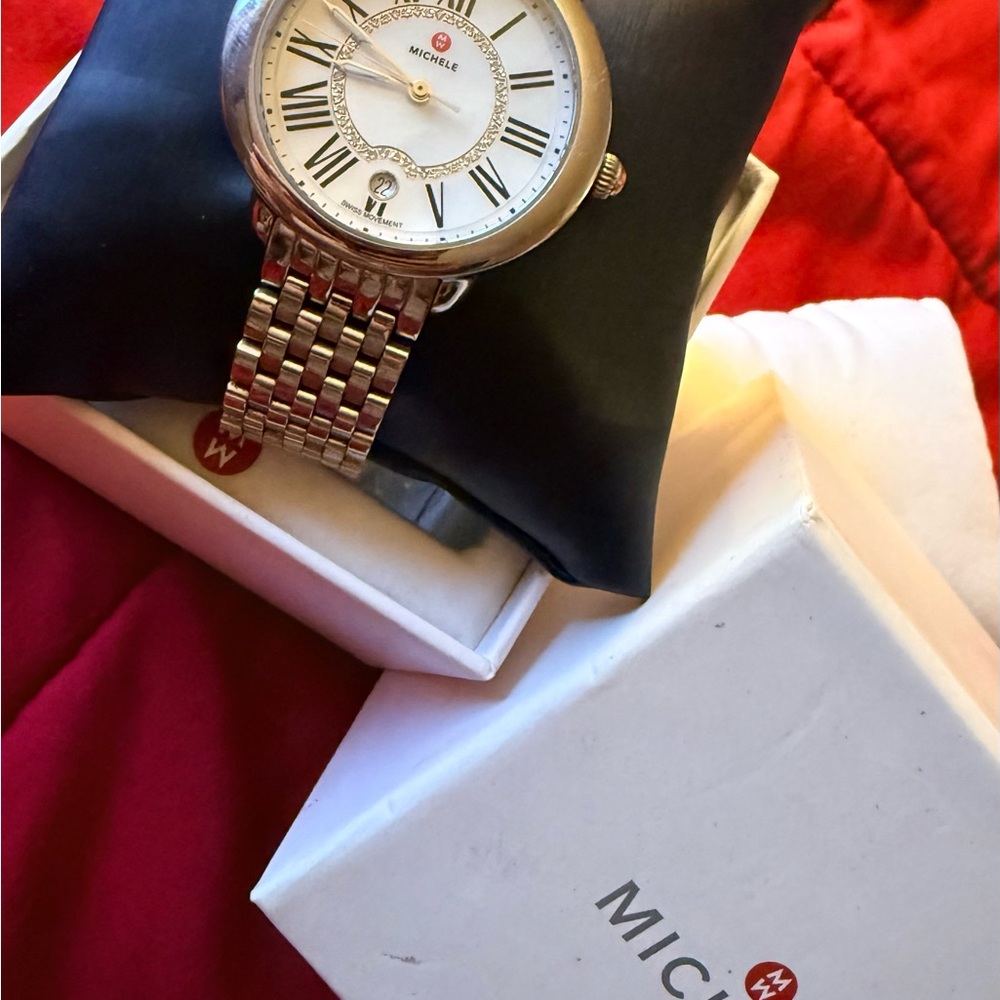 Michele Two-Tone Gold and Silver Watch